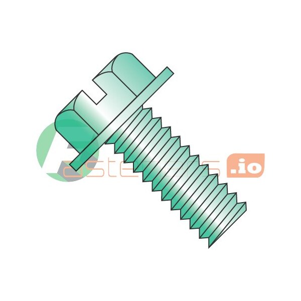 Newport Fasteners #10-24 x 3/8 in Slotted Hex Machine Screw, Zinc Plated Steel, 5000 PK 329671 - main